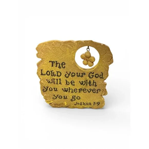 Inspirational Kirklands Plaque With Joshua 1:9 Verse & Hanging Flower Accent 4.2 - Picture 2 of 6